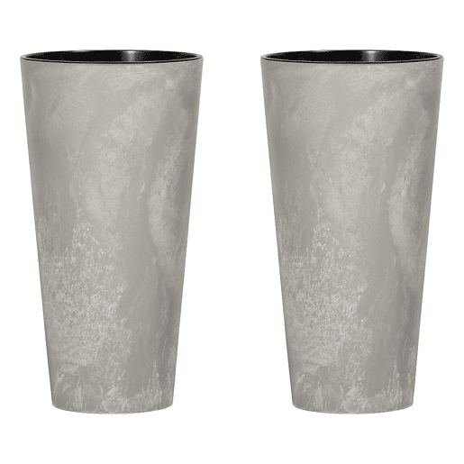 2X Tubus Prosperplast Tubus Slim Efeito De Plástico Com Depósito De Cor De Cimento, 28,6 (Alto) X 15 (Largura) X 15 (Profundo) Cms