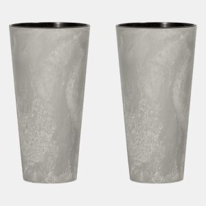 2X Tubus Prosperplast Tubus Slim Efeito De Plástico Com Depósito De Cor De Cimento, 28,6 (Alto) X 15 (Largura) X 15 (Profundo) Cms