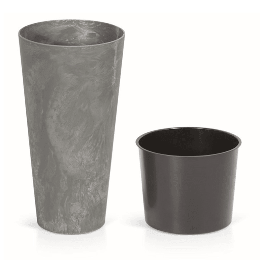 2X Tubus Prosperplast Tubus Slim Efeito De Plástico Com Depósito De Cor De Cimento, 28,6 (Alto) X 15 (Largura) X 15 (Profundo) Cms