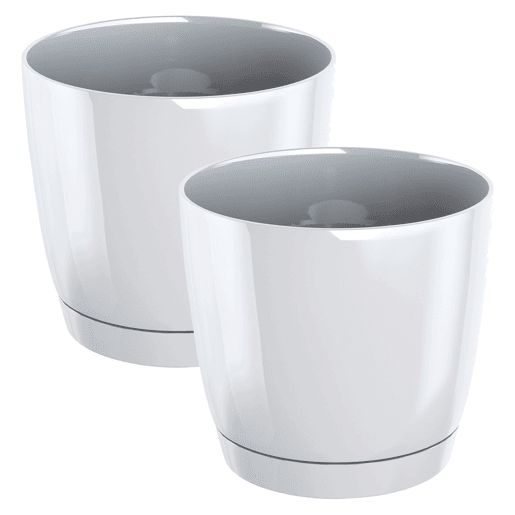 2X Panela Redonda De Plástico Coubi Redonda P Em Branco 18 (Comprimento) X 18 (Largura) X 16,5 (Altura) Cm