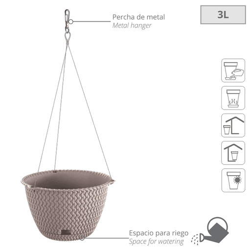 Pote redondo 3L Prosperplast Splefy Plastic in Mocca Color, Ø23 x 14,5 cm Pote redondo 3L Prosperplast Splefy Plastic in Mocca Color, Ø23 x 14,5 cm