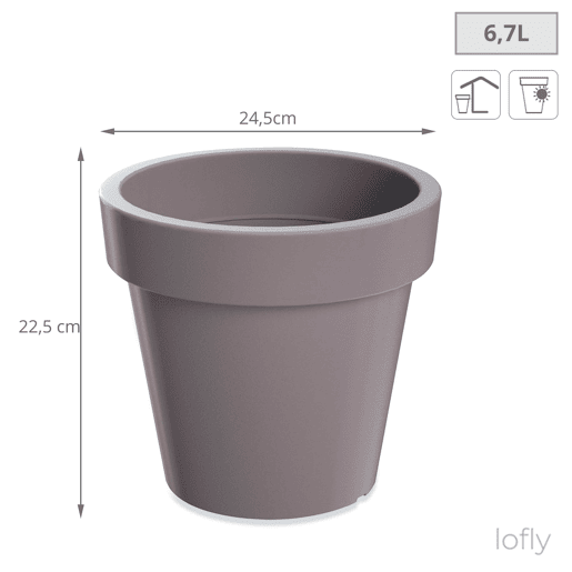 3X Lofly Plastic Pot 24,5 (Comprimento) X 24,5 (Largura) X 22,5 (Alto) Cm 3X Lofly Plastic Pot 24,5 (Comprimento) X 24,5 (Largura) X 22,5 (Alto) Cm