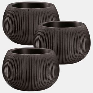 3X Prosperplast Beton Tigela Plástica Com Cimento Preto Depósito De Cores, 11 (Alto) X 14,4 (Largura) X 14,4 (Profundo) Cms