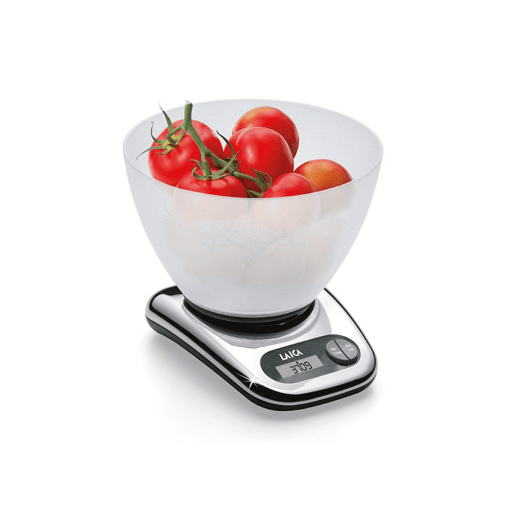 Balança de cozinha electrónica, taça metálica colorida 5 kg