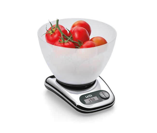 Balanza electrónica de cocina, bol color metal 5 kg