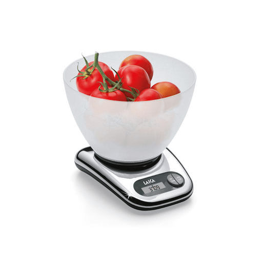 Balança de cozinha electrónica, taça metálica colorida 5 kg