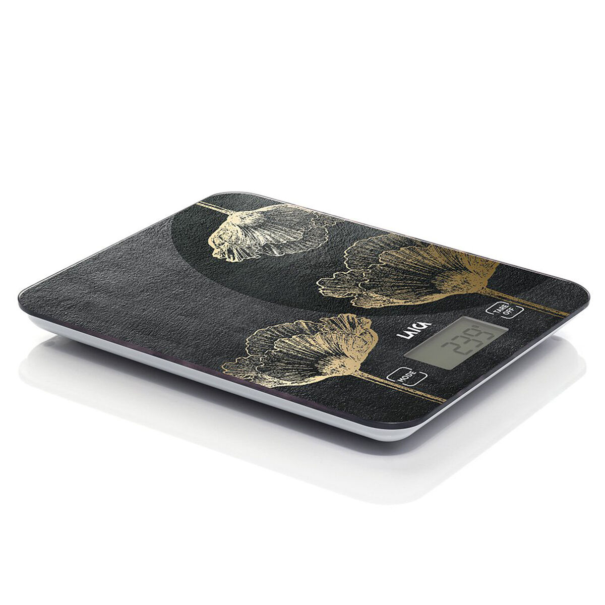 Balanza electrónica efecto piedra hojas