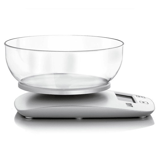 Balança de cozinha electrónica com recipiente até 5Kg.
