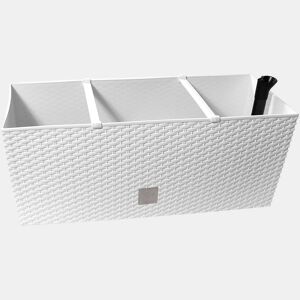 Plantador Rato de 30 litros com sistema de rega em branco 60 x 25 x 24 cm