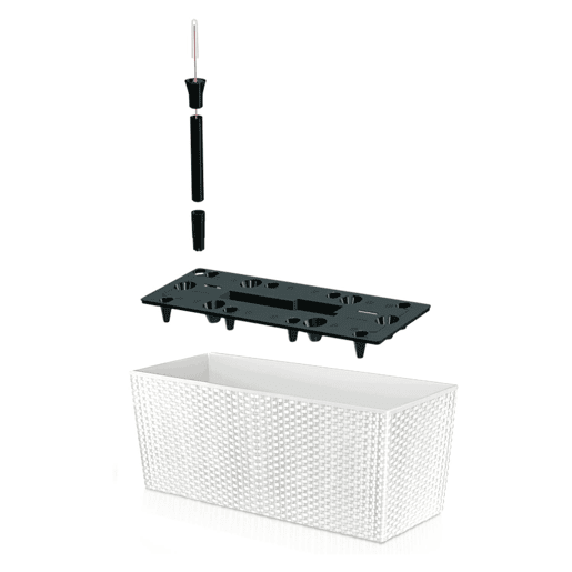 Plantador Rato de 30 litros com sistema de rega em branco 60 x 25 x 24 cm