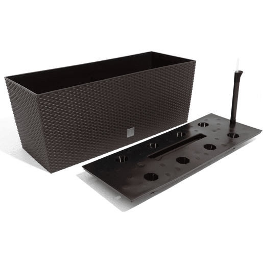 Plantador Rato de 72 litros com sistema de rega na cor chocolate 80 x 33 x 32 cm
