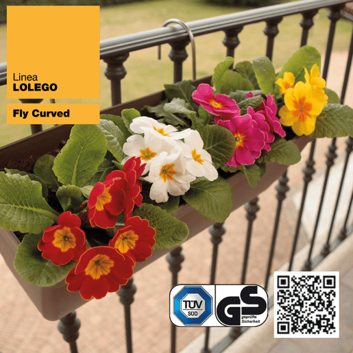 Jardineiro de 40 cm com suporte de fixação curva
