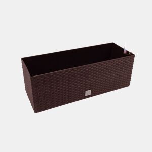 Vaso rectangular de 17 litros com rega automática cor chocolate 52x20x19cm