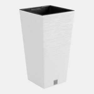 Macotero branco, com depósito, coleção FURU, 26,5 x 26,5 x 50 cm, capacidade de 11 L.