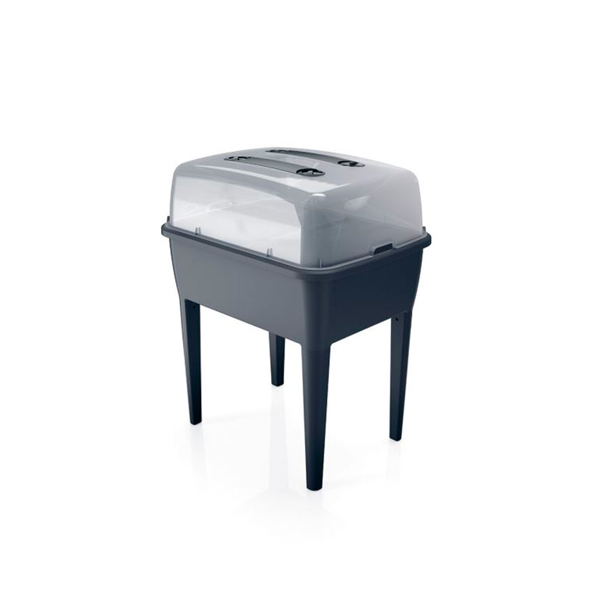 Jardinera alta 83 l, con tapa de policarbonato, para proteger tus plantas, prosperplast respana planter set de plástico en color antracita, 96,3 (alto