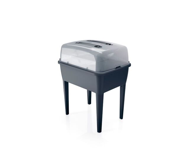 Jardinera alta 83 l, con tapa de policarbonato, para proteger tus plantas, prosperplast respana planter set de plástico en color antracita, 96,3 (alto