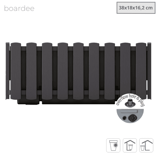 Boardee Fencycase Balcóner, Dimensões (MM) 380x180x162, Antracite Color
