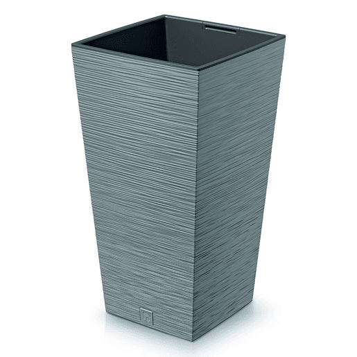 Cimento macetero, com depósito, coleção FURU, 29,5 x 29,5 x 55 cm, capacidade de 14 L.