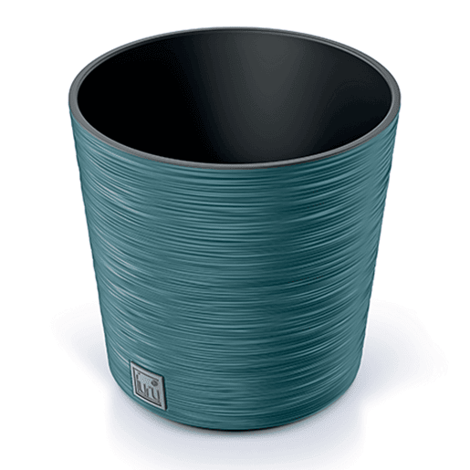Maceter azul escandinava, com depósito, 25 x 25 x 24,7 cm, capacidade de 7,5 L. Maceter azul escandinava, com depósito, 25 x 25 x 24,7 cm, capacidade de 7,5 L.