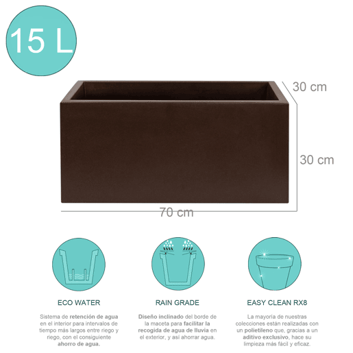70x30x30 cm Bronze Polyetileno Pot 70x30x30 cm Bronze Polyetileno Pot