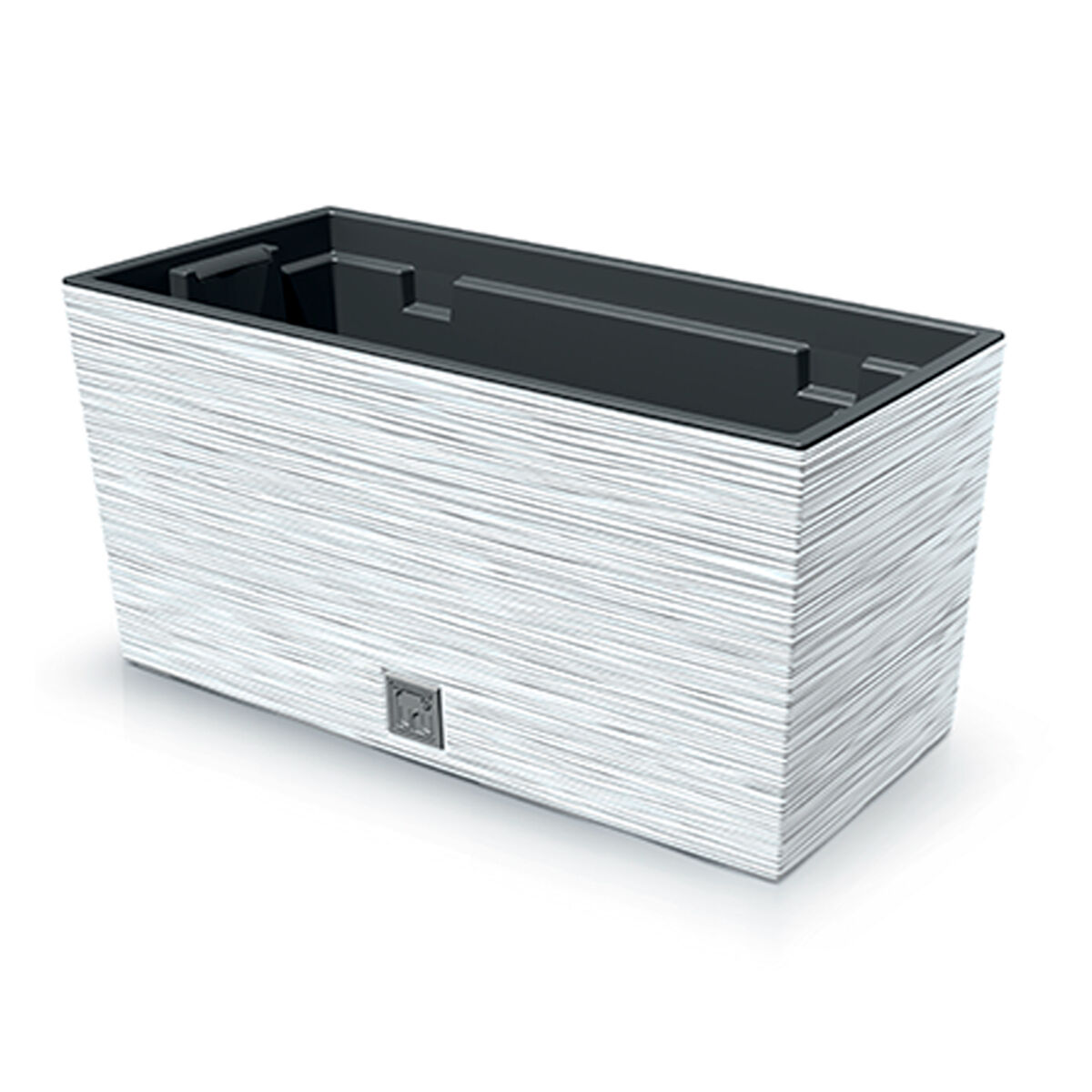 macetero color blanco con deposito coleccion furu de 395 x 185 x 195 cm capacidad de 8 l