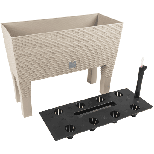 Plantador c pernas mod. rato jh 600. c rega automática 60x25x46cm. branco