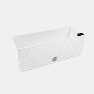 Vaso rectangular de 17 litros com rega automática cor branca 52x20x19cm
