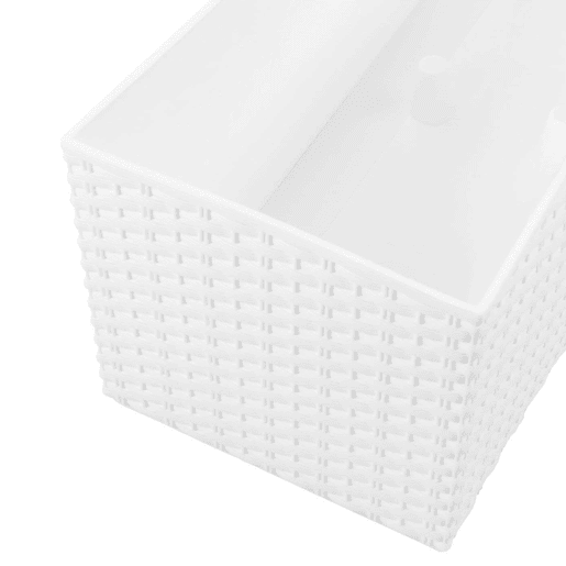 Vaso rectangular de 17 litros com rega automática cor branca 52x20x19cm