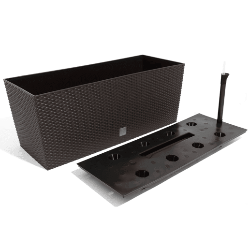 Plantador Rato de 30 litros com sistema de rega na cor chocolate 60 x 25 x 24 cm
