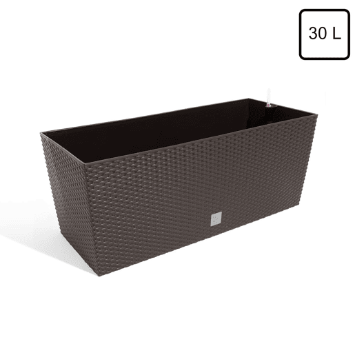 Plantador Rato de 30 litros com sistema de rega na cor chocolate 60 x 25 x 24 cm