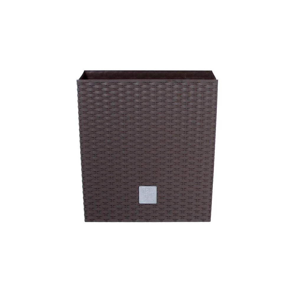 Maceta rato 32 litros con cubilete para plantar en color chocolate 33 x 33 x 33 cm.