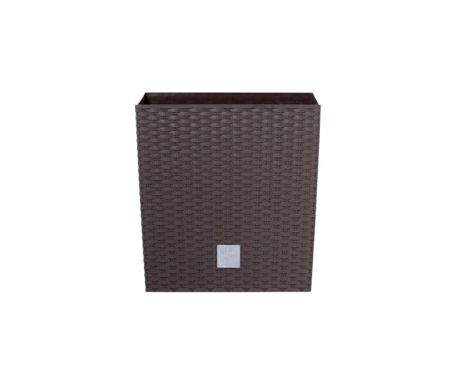 Maceta rato 32 litros con cubilete para plantar en color chocolate 33 x 33 x 33 cm.