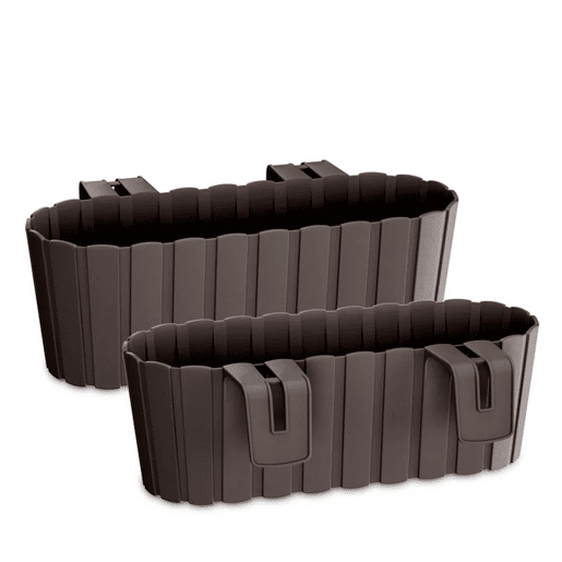 Plantador de varanda BOARDEE HOOK 4,9L, dimensões (mm) 383x212x130, cor Castanho