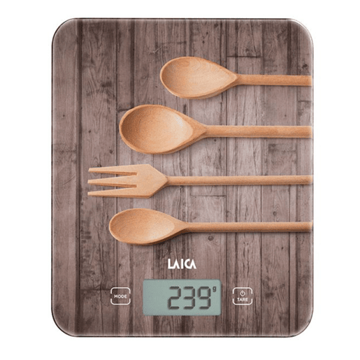 Balança de cozinha electrónica, colheres de design em madeira 10 kg.