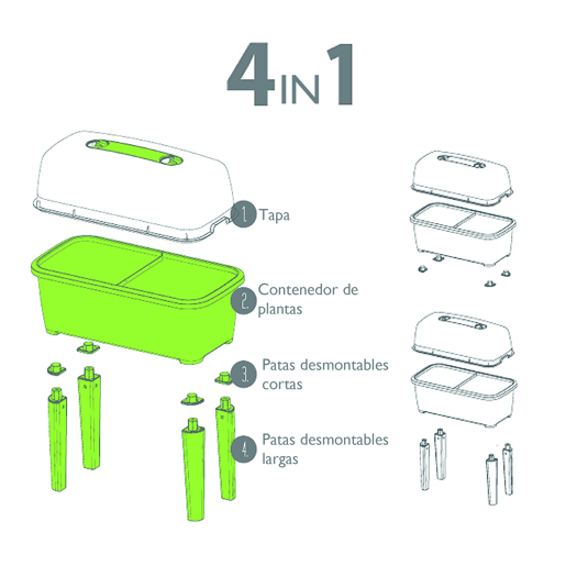 High Gardener 83 L, com tampa de policarbonato, para proteger suas plantas, Prosperplast Respan
