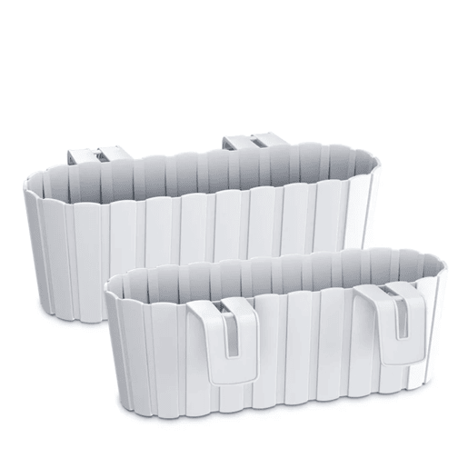 Plantador de varanda BOARDEE HOOK 4,9L, dimensões (mm) 383x212x130, cor Branco
