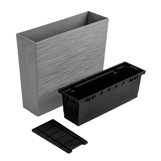 Cimento macetero, com depósito, coleção de furu, 58 x 18 x 49,8 cm, capacidade de 12 L.
