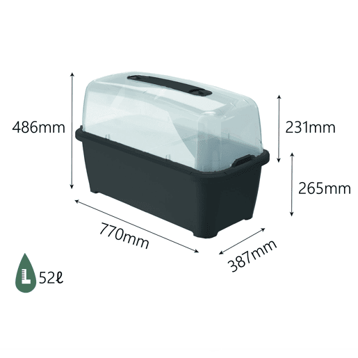 Horta urbana com estufa de 52 litros em polipropileno 77 x 38 x 82 cm cor antracite