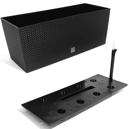 Caixa para plantas Rato de 30 litros com sistema de rega em cor antracite 60 x 25 x 24 cm