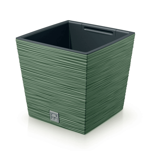 Pote verde da terra, com depósito, coleção de furu, 24 x 24 x 23,5 cm, capacidade de 7,5 L.