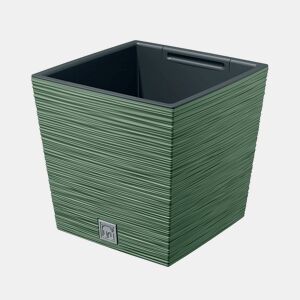 Pote verde da terra, com depósito, coleção de furu, 24 x 24 x 23,5 cm, capacidade de 7,5 L.
