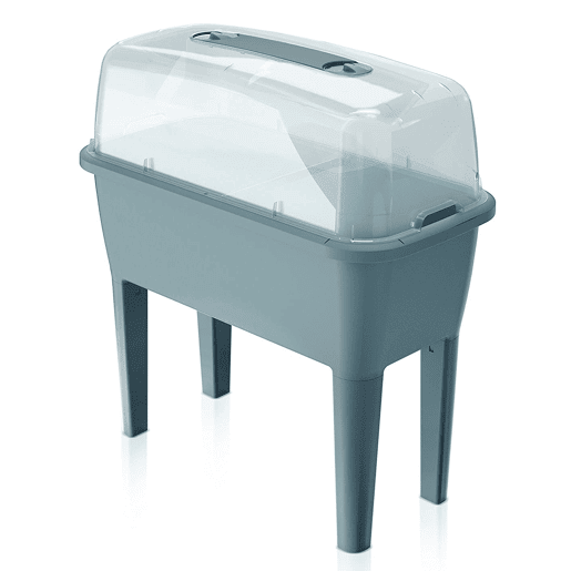 Horta urbana com estufa 52 litros em polipropileno 77 x 38 x 82 cm cor cinzenta