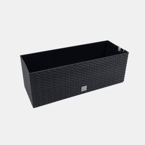 Vaso rectangular de 17 litros com rega automática cor antracite 52 x 20 x 19cm