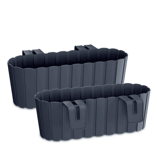 Plantador de varanda BOARDEE HOOK 4.9L, dimensões (mm) 383x212x130, cor Antracite