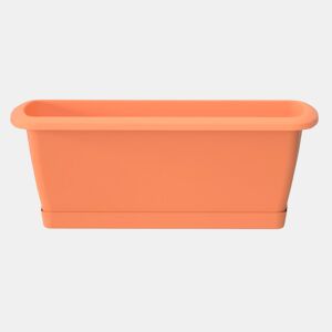 Compartilhe Jardinera com suporte de plástico na cor de terracota 49 (comprimento) x 18,4 (largura) x 14,5 (alta) cm