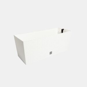 Vaso rectangular de 72 litros com rega automática de cor branca 80 x 33 x 32 cm