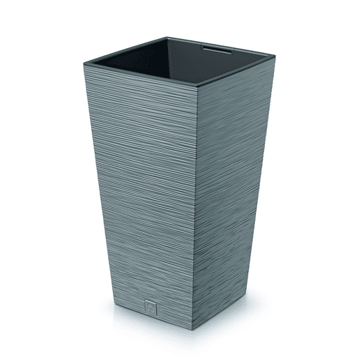Cimento macetero, com depósito, coleção FURU, 20 x 20 x 38 cm, capacidade de 5 L.