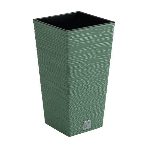 Pote verde da terra, com depósito, coleção de furu, 20 x 20 x 38 cm, capacidade de 5 L. Pote verde da terra, com depósito, coleção de furu, 20 x 20 x 38 cm, capacidade de 5 L.