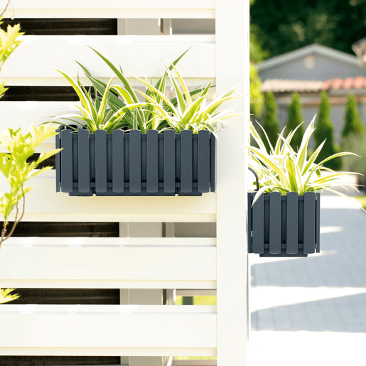 Plantador de varanda BOARDEE FENCYCASE, dimensões (mm) 380x180x162, cor castanho