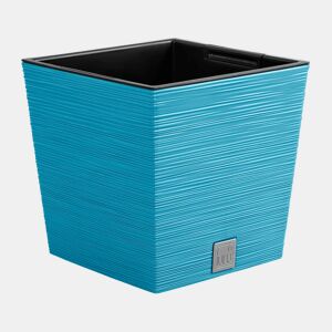 Macotero azul escandinavo, com depósito, coleção FURU, 24 x 24 x 23,5 cm, capacidade de 7,5 L.